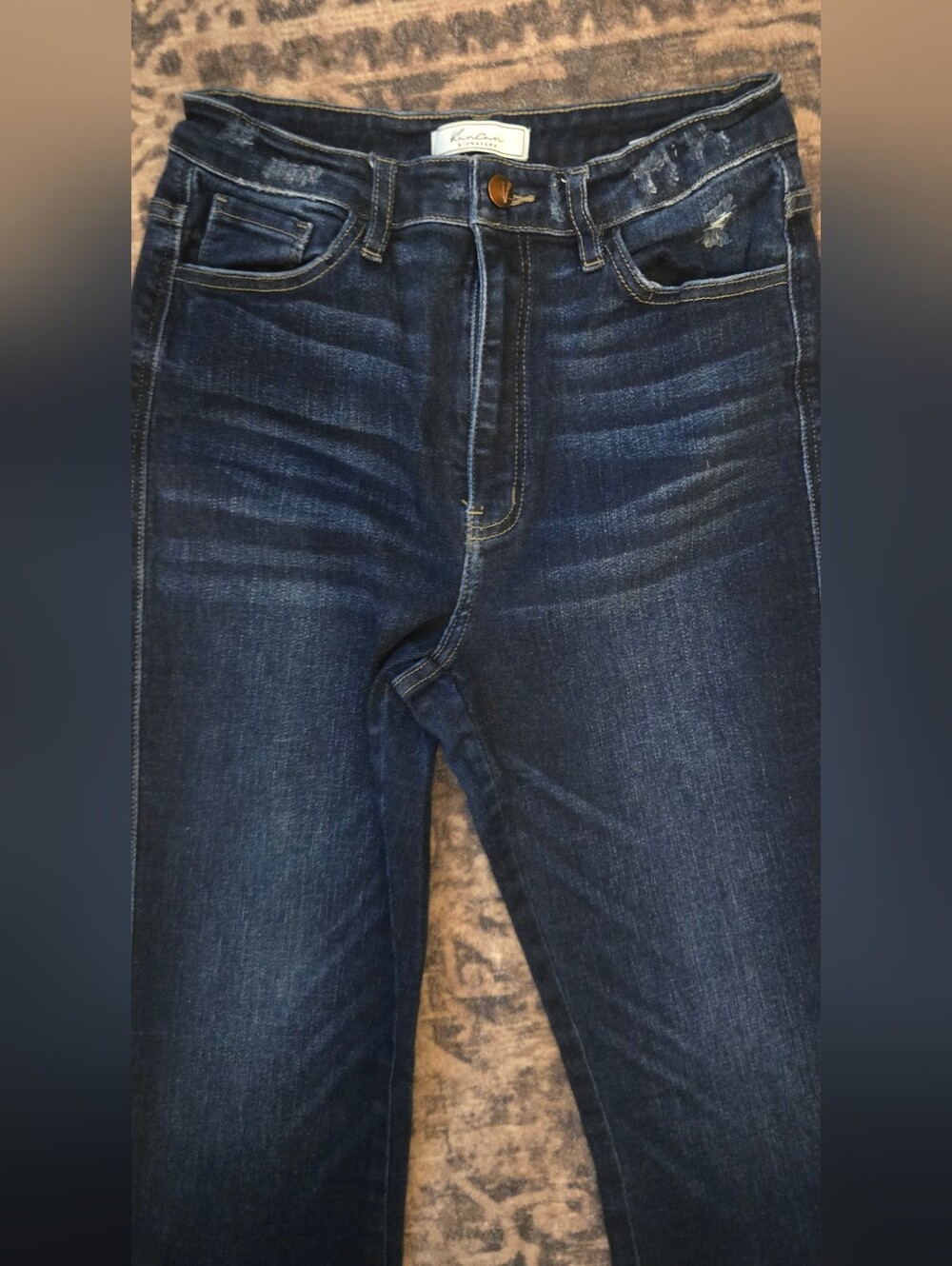 KanCan Women's Dark Blue Flared Jeans - Picture 2 of 6